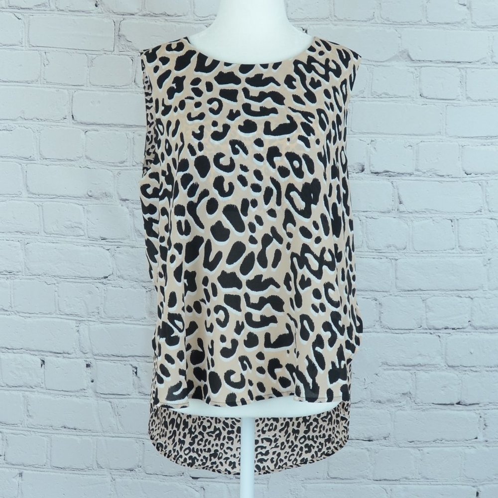 SUPERTRASH Sleeveless Animal Print Flowy Top…